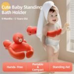 MiniJones Baby Bath Stand Suction Cup Wall-Mounted Adjustable Width Portable Standing Shower Holder - Image 2