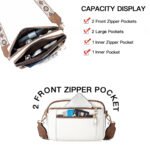 Triple-zipper Shoulder Bag With Floral Embroidered Straps Fashion Colorblock Multi-functional Crossbody Bags For Women - Image 4