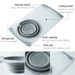 Innovative Multi-Functional 3 in 1 Chopping Board Detachable Folding Drain Basket Sink Cutting Board - Image 3