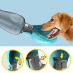 800ml Dogs Water Bottle Portable High Capacity Leakproof Pet Foldable Drinking Bowl - Image 8