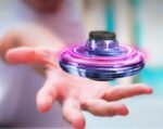 Mini Fingertip Gyro Interactive Decompression Toy Drone LED UFO Type Flying Helicopter Spinner Toy Kids - Image 2