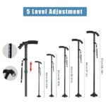 Folding LCD Walking Stick Cane With Flashlight For Senior Aluminium Travel Hiking Cane Trekking Pole Crutch Handle Strap 5 Gears - Image 8