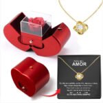 Fashion Jewelry Box Red Apple Christmas Gift Necklace Eternal Rose For Girl Mother's Day... - Image 9