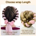 Satin Heatless Hair Curler, Lazy Natural Soft Wave DIY Heatless Curls For Sleep In Overnight, For All Hair Types - Pink - Image 7