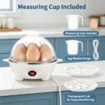 Electric Egg Cooker, 7 Egg Capacity Multi Function Egg Boiler With Auto Shut Off, Measuring Cup & Egg - Image 7