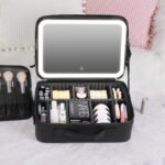 Smart LED Cosmetic Case With Mirror Cosmetic Bag Large Capacity Fashion - Image 5