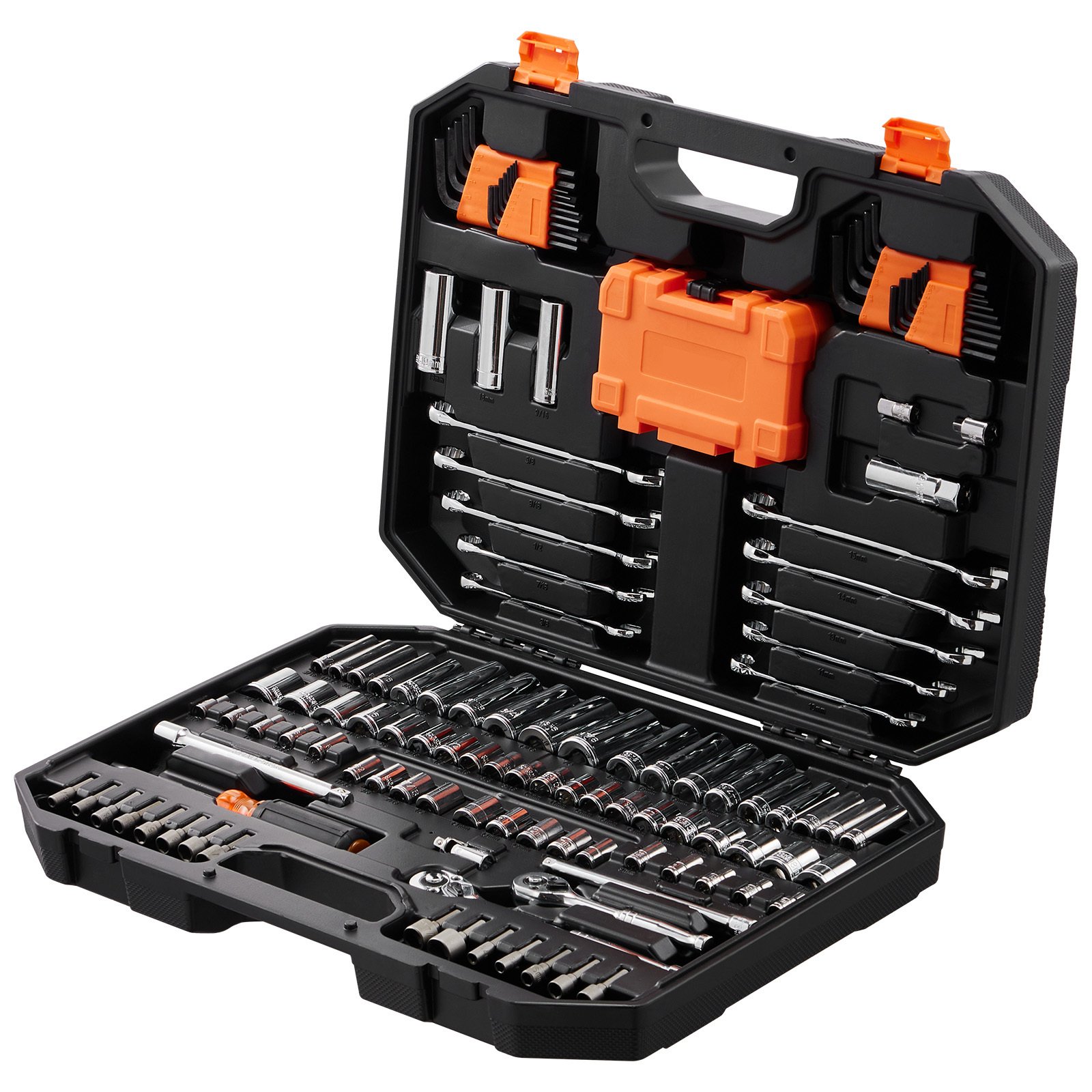 65ff4076-56a6-40e3-af72-0454c63cbc17.jpg VEVOR Mechanics Tool Set And Socket Set, Drive Deep And Standard Sockets, 145 Pcs SAE And Metric Mechanic Tool Kit With Bits, - Image 1