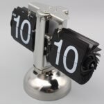 Black Retro Flip Clock-Internal Gear Operated Flip Home Clock
