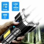 POWERFUL Tactical Quad-Core Super Bright Torch LED Flashlight USB Rechargeable Camping - Image 7