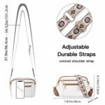 Triple-zipper Shoulder Bag With Floral Embroidered Straps Fashion Colorblock Multi-functional Crossbody Bags For Women - Image 5