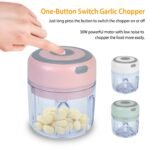 Mini Electric Garlic Chopper 8.45OZ Cordless Garlic Mincer Food Chopper Rechargeable Food Blender Chili Nut Onion Pepper Meat Ginger Food - Image 5