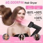 1Pc 5 In 1 Hot Air Styler Straightener Curler Dryer Automatic Wrap Styler Hair Dryer Brush Set With 3 Temp Settings ALCI Plug Glove Cable Tie 2 Alligator Hair Clips - Image 2