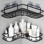 1pc Wall Mounted Bathroom Shelf, Shower Caddy Rack, No Punching Triangle Storage Rack For Bathroom Kitchen, Bathroom Accessories - Image 2