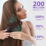 Hair Straightener Brush, Ionic Plus Steam Straightening Brush For Smooth, Anti-frizz Hair, Anti-Scald Ceramic Straightening Comb - Image 9