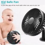 1Pc Car Cooling Fan Portable Rotatable USB Vehicle Fan Backseat Clip Fan Dashboard Window Suction Fan For SUV RV Pickup With 3 Speeds - Image 10