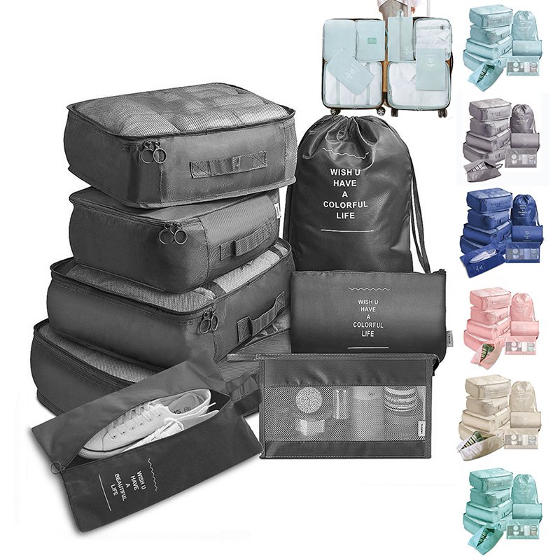 7a103773-12bf-4bc5-8b8d-505a5532d23e.jpg 8-piece Set Luggage Divider Bag Travel Storage Clothes Underwear Shoes Organizer Packing Cube Bag - Image 1