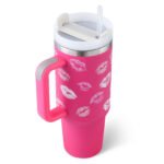 40 Oz Tumbler with Handle Straw Lid Insulated Stainless Steel Vacuum Reusable Coffee Cup Holder Friendly Keep Drinks Cold Gifts for Lover Women Men Car Gym Travel - Image 8