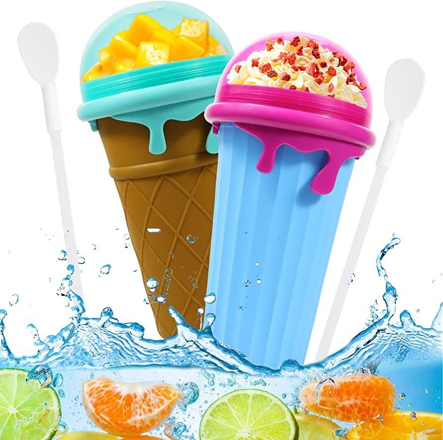7cc86b93-db36-4c99-a4da-1ab610c0658b.jpg 500ml Large Capacity Slushy Cup Summer Squeeze Homemade Juice Water Bottle Quick-Frozen Smoothie Sand Cup Pinch Fast Cooling Magic Ice Cream Slushy Maker Beker Kitchen Gadgets - Image 1