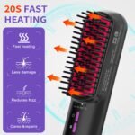 Hair Straightener Brush, Ionic Plus Steam Straightening Brush For Smooth, Anti-frizz Hair, Anti-Scald Ceramic Straightening Comb - Image 2