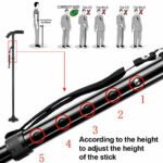 Folding LCD Walking Stick Cane With Flashlight For Senior Aluminium Travel Hiking Cane Trekking Pole Crutch Handle Strap 5 Gears - Image 9