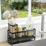 Kitchen Sink Rack Sponge Holder Soap Dish Drain Storage Organizer Brush Holder - Image 3