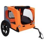 Utdoor Heavy Duty Collapsible Pet Bike Trailer With 16-Inch All Terrain Wheels & Universal Hitch   Foldable Dog Cargo Carrier Cart For Bicycles - Image 6