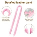 Satin Heatless Hair Curler, Lazy Natural Soft Wave DIY Heatless Curls For Sleep In Overnight, For All Hair Types - Pink - Image 4