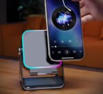 Induction Folding Desktop Phone Stand Multifunctional Wireless Speaker Ambient Light - Image 2