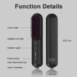Portable USB Rechargeable Cordless Men Beard Hair Straightener Brush Mini Wireless 2 In 1 Woman Hair Straightener Comb - Image 4