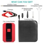 1Pc Portable Car Jump Starter Air Compressor 1500A 400PSI Car Battery Charger Jump Starter Power Bank LED Flashlight Digital Tire - Image 8