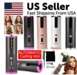 Hair Curler LCD Cordless Auto Rotating Waver Curling Iron Ceramic Wireless USA