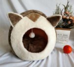 Winter pet cat house with velvet - Image 2