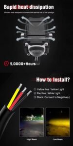 2pcs M5 Spotlight Ultra Bright LED Fog Lights, Headlights, Motorcycles, Cars, Projectors, Waterproof - Image 4