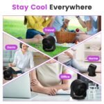 1Pc Desk Fan Battery Operated Wall Mounted Fan Rechargeable Mini Desk Fan With Tilting Angle For Home Office Travel - Image 7