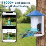 Smart Bird Feeder With Solar Powered Camera 1080P HD AI Identify PIR Motion Auto Capture Video Cloud Card Storage WiFi Connection App Control IP65 Waterproof - Image 4