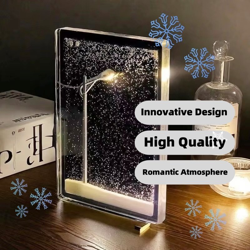 a3ab8a32-74a0-44d0-878c-f10bf8be5fba.jpg Magic Snowy Landscape Night Lights Small Street Light Snowy Flowing Night DIY Christmas Lights Christmas Desktop Decor Handmade - Image 1