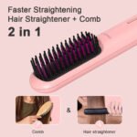 Portable USB Rechargeable Cordless Men Beard Hair Straightener Brush Mini Wireless 2 In 1 Woman Hair Straightener Comb - Image 2