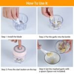 Mini Electric Garlic Chopper 8.45OZ Cordless Garlic Mincer Food Chopper Rechargeable Food Blender Chili Nut Onion Pepper Meat Ginger Food - Image 8
