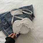 Heart Shape Bag Strap Design Bat Wings One Shoulder Crossbody Bag - Image 8