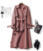 Double-breasted Mid-length Tie Trench Coat - Image 6