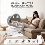 Baby Swing For Infants With Motion Detection, Electric Baby Swing With 3 Swing Modes, 12 Lullabies  5-Speeds - Image 9