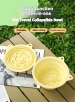 3-in-1 Pet Travel Collapsible Bowl Foldable Slow-Feeder With Strong Suction Cups  Portable Silicone Dog Bowl With Hook For Hanging On Collar-Backpack - Image 2