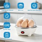 Electric Egg Cooker, 7 Egg Capacity Multi Function Egg Boiler With Auto Shut Off, Measuring Cup & Egg