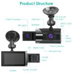 2K Car DVR 3 Channel Dash Cam Camcorder Camera Recorder With 140 Degree Angle GPS WiFi Night Vision G-sensor Loop Recording Parking Monitor - Image 6