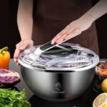 Stainless Steel Salad Vegetable Dehydrator Salad Drying Machine Fruit And Vegetable Drain Basket Household Vegetable Washing Press Water Throwing Artifact