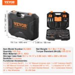 VEVOR Mechanics Tool Set And Socket Set,  Drive Deep And Standard Sockets, 145 Pcs SAE And Metric Mechanic Tool Kit With Bits, - Image 5