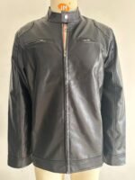 Men's Stand-up Collar Leather Jacket Business Casual Jacket - Image 6