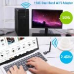USB WiFi Adapter AC600Mbps 5G/2.4G Dual Band 802.11ac Wireless Network Adapter W/ 2dBi External Antennas For PC Desktop Laptop - Image 2