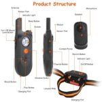 1Pc 984FT Dog Training Collar IP65 Waterproof Pet Beep Vibration Electric Shock Collar 3 Channels Rechargeable Transmitter Receiver Trainer With Recording Safety Keypad Lock - Image 4