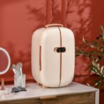 Portable Skincare Fridge with LED Display, 12L Mini Fridge for Beauty, Makeup and Cosmetics, Small Refrigerator Cooler for Bedroom, Home Office, Desktop, White
